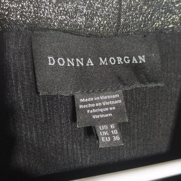 Donna Morgan Mini Shimmer Dress Womens 6 Gold Fitting Cocktail Party Evening - Picture 4 of 12